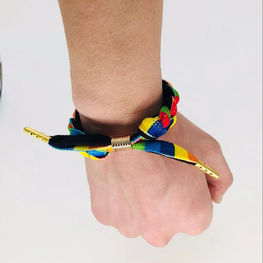 Hip Hop Street Rap Rock Handmade Shoelace Adjustable Soft Hand Rope