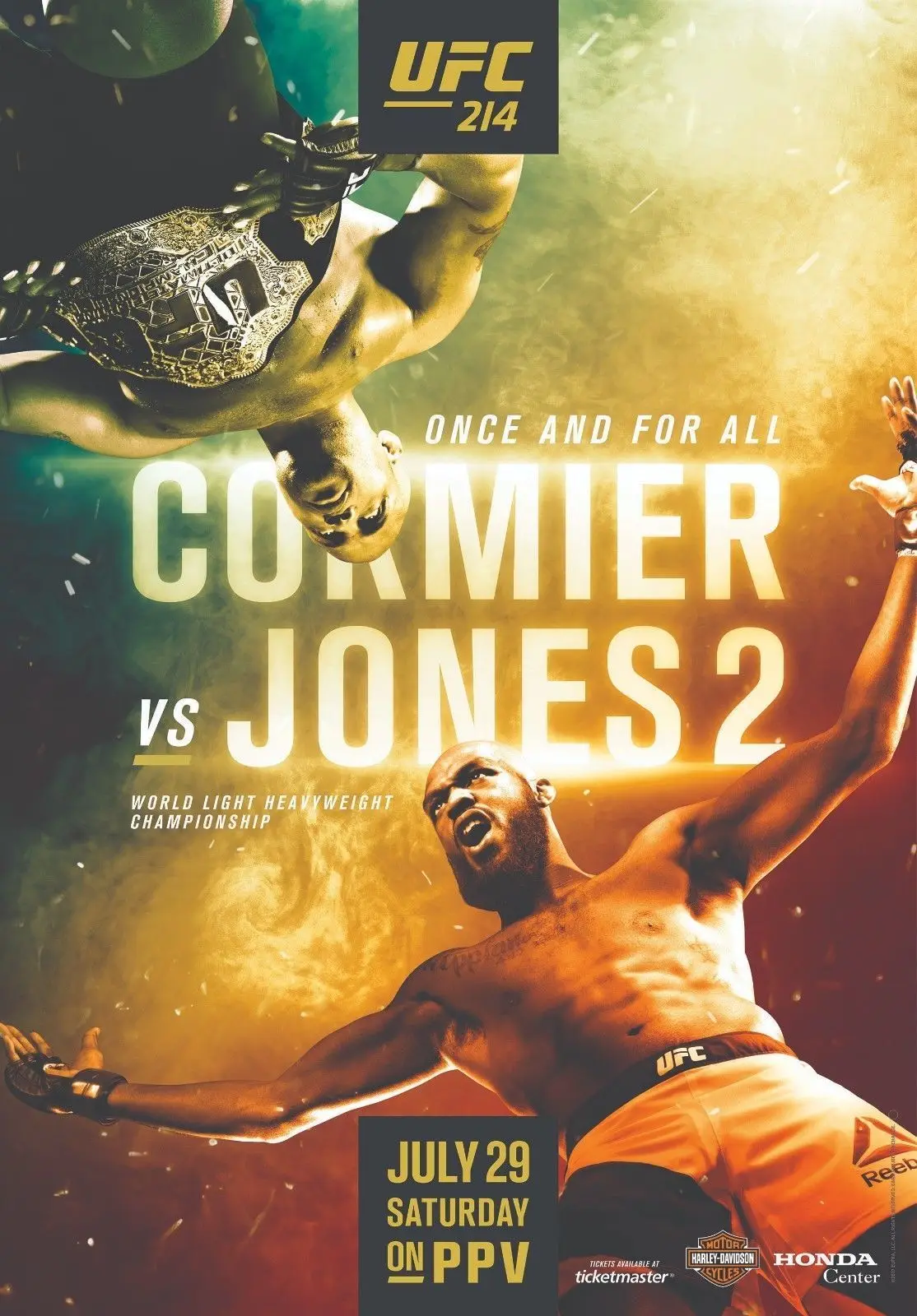 

Q0680 Posters and Prints Cormier vs. Jones 2 UFC 214 20x30 24x36 Fighting Card MMA Art Poster Canvas Painting Home Decor