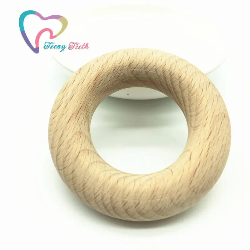 

Teeny Teeth 10 PCS Beech Wood Rings 65 MM Beech Wood Ring For Teething Toy Making Teether Wooden Pendants Wooden Teething Ring