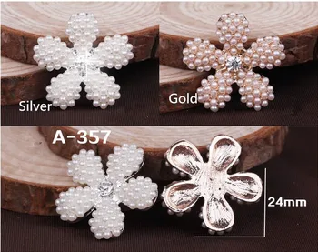 

Tangpan 30pcs 24mm Crystal Peral Rhinestone Button in Sliver or gold setting Frees hipping A--357