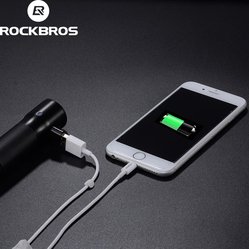 ROCKBROS, велосипедный светильник, внешний аккумулятор, водонепроницаемый, USB, перезаряжаемый, велосипедный головной светильник, боПредупреждение, мигающий светильник, 700 люмен, 18650, 2000 мА/ч, 5 режимов