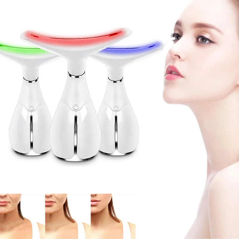  LED Photon Neck Lifting Anti Wrinkle Beauty Device Neck Skin Vibration Massager Wrinkle Removal Pho