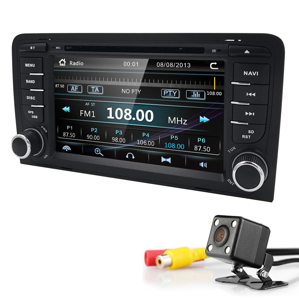

RDS Mirror link Bluetooth Car DVD GPS Player for AUDI A3 2003-2011 S3 RS3 USB Free camera 8 GB Map card Steeling wheel control