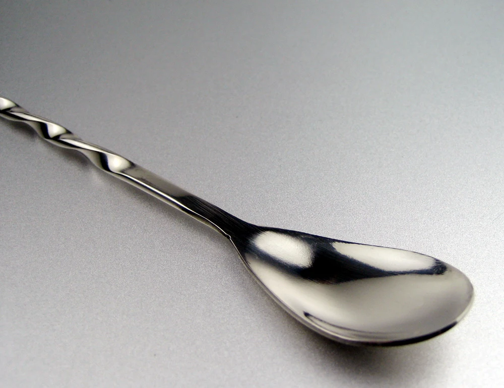 2pcs stainless steel long handle spoon cocktail coffee tea spoon with fork, stir bar