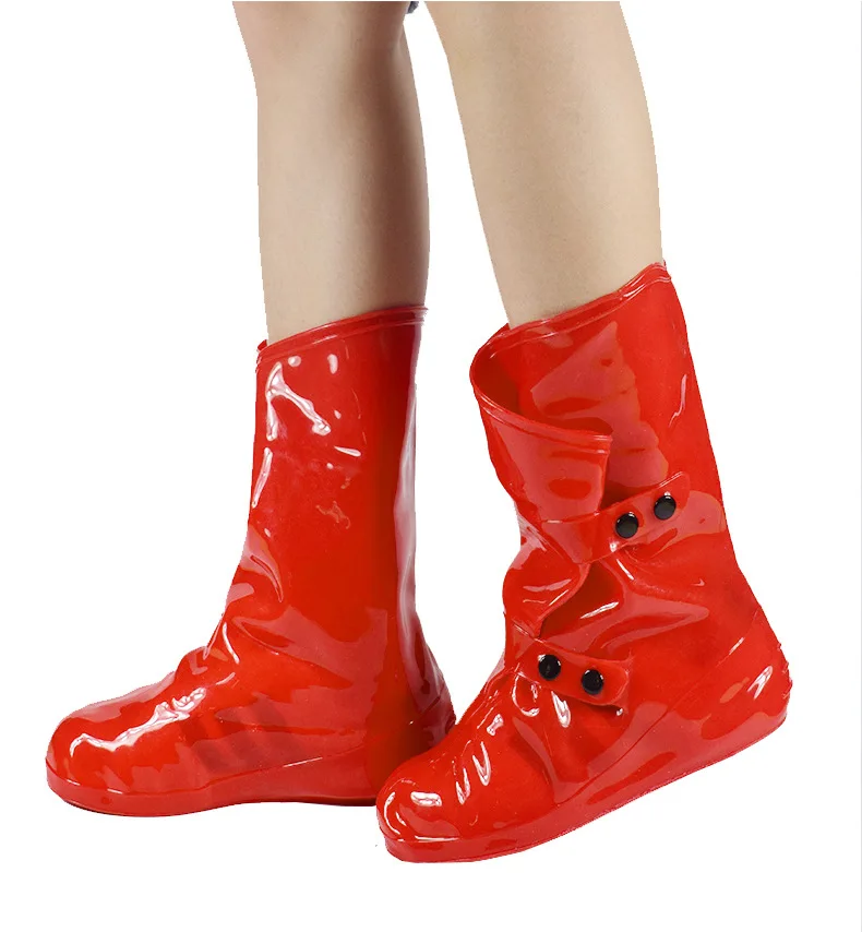 Aleafalling/женская и мужская водонепроницаемая многоразовая дождевая обувь; непромокаемые сапоги; нескользящая обувь; Уличная обувь; размеры 34-41 - Цвет: Красный