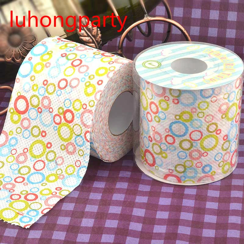 2Packs 30m/pack Dots Sweet circle Printed Toilet Paper Toilet Tissues