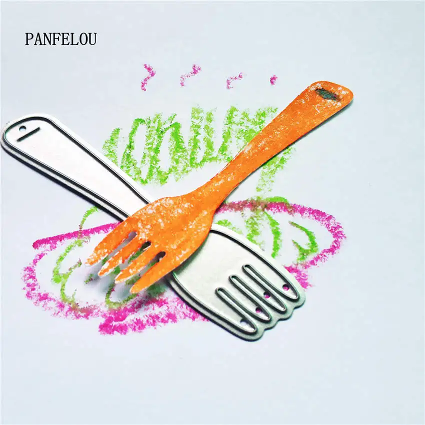 PANFELOU вилка с рисунком из мультфильма металлическая бумага для рукоделия