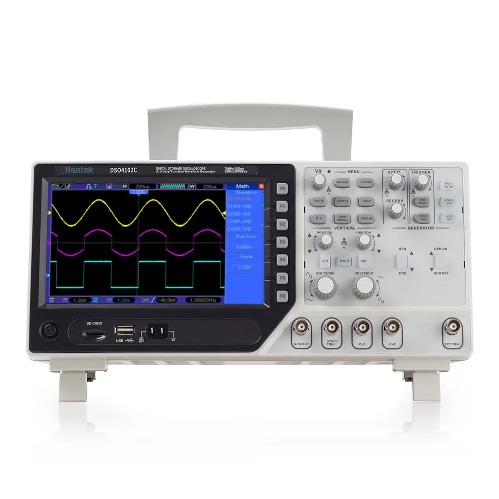

Hantek DSO4102S Digital Multimeter Oscilloscope USB 100MHz 2 Channels LCD Display Handheld Logic Analyzer