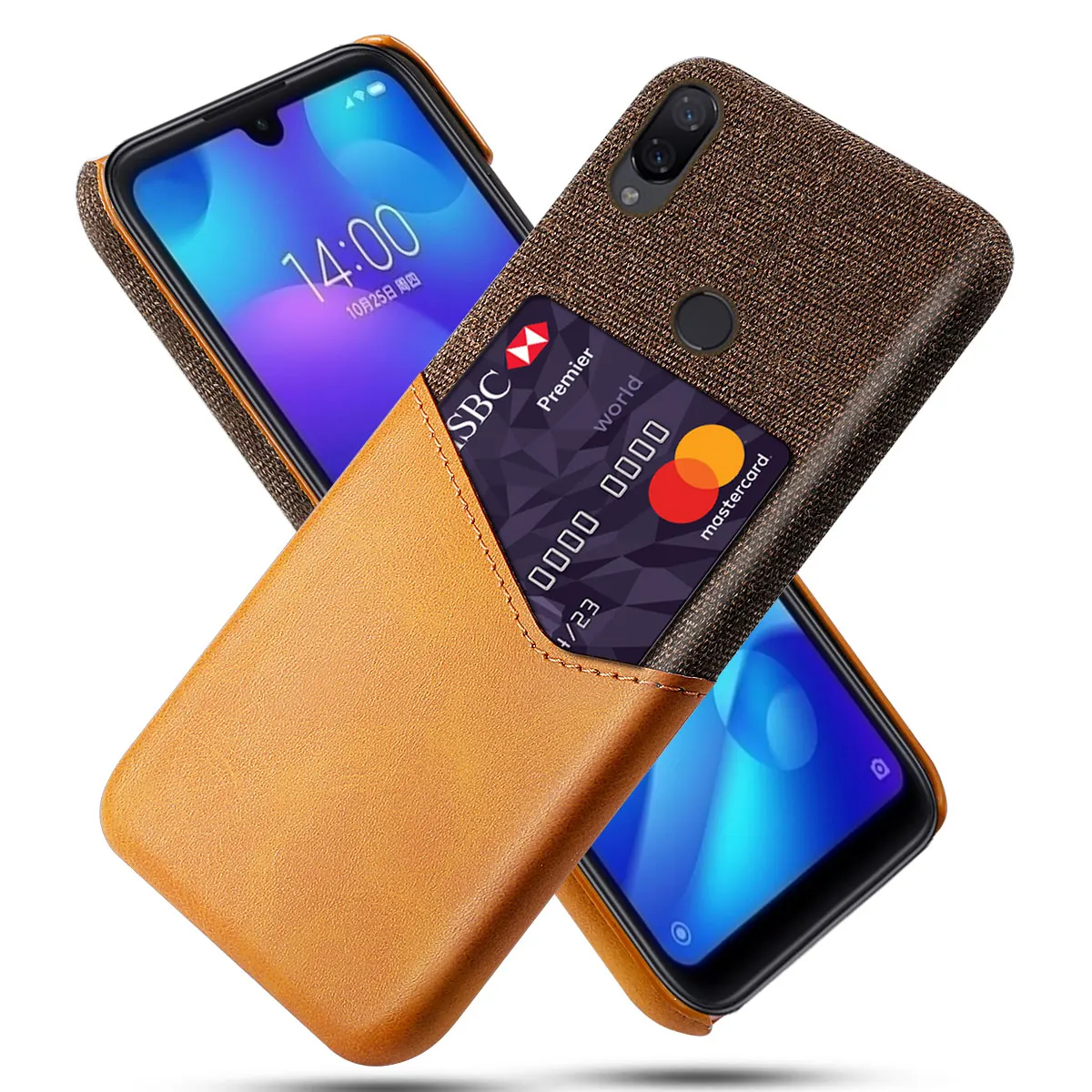 Dck Luxury Leather Hard Cloth With Card Protective Phone Cases For
