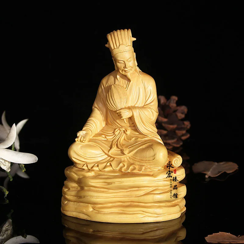 

Wood carved Zhuge Liang, desktop Decoration home decorations ornaments(A031)