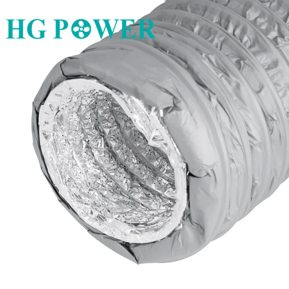 2.5/5m Home Duct Super Silencer Flexible Exhaust Pipe Ventilation Vent Hose Duct Outlet for Air Conditioner Tube Dia 100mm 200mm