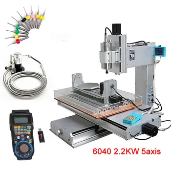 

2.2KW 6040 5axis CNC engraving machine pillar vertical wood aluminum copper metal milling router CNC