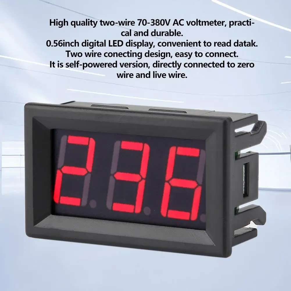 Светодиодный цифровой вольтметр 0,56 дюймов два провода AC 70-380 В Цифровой Отображение напряжения на светодиодном дисплее метр