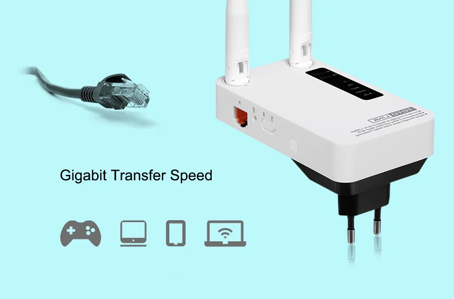 TOTOLINK EX1200 AC1200 Dual Band Wi-Fi Range Extender Gigabit Беспроводной ретранслятор, 2.4 г/5.0 ГГц Wi-Fi Extender/AP режима, легкая установка