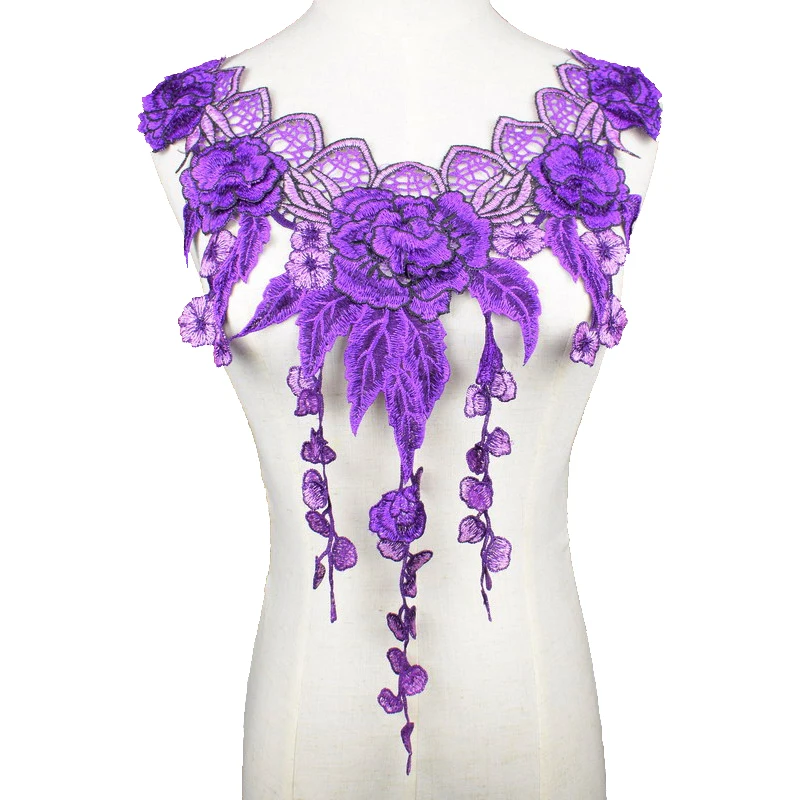 Buy Lace Floral Embroidered Neckline Neck Collar