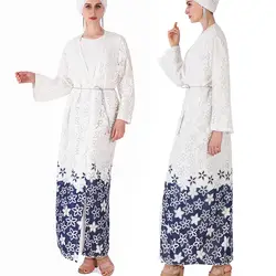Весенне-летние модные новые высококачественные удобные пальто мусульманский Белый срезанный цветок кулон с кружевной юбкой