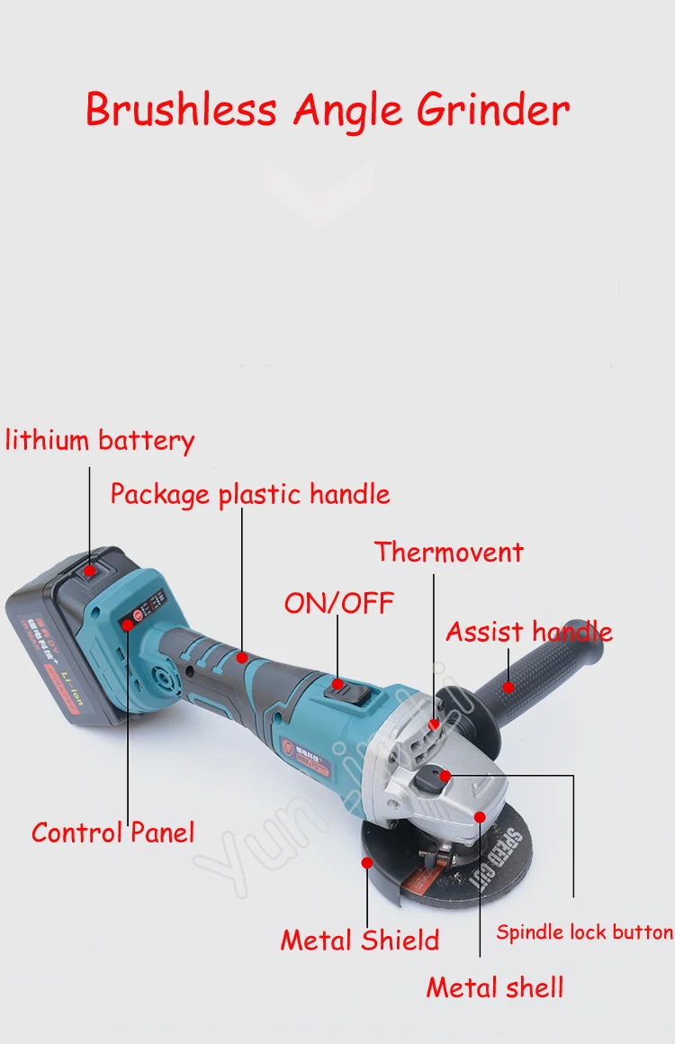 Угловая шлифовальная машина ручной Электрический шлифовальщик Multi-function деревообрабатывающий станок металл режущий станок перезаряжаемый