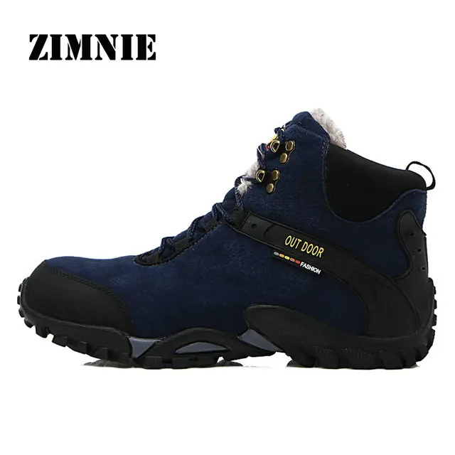 ZIMNIE New Waterproof Suede Hiking Boots Shoe Anti-Skid Wear Resistant Breathable Fishing Shoes Climbing High Top Trekking Shoes