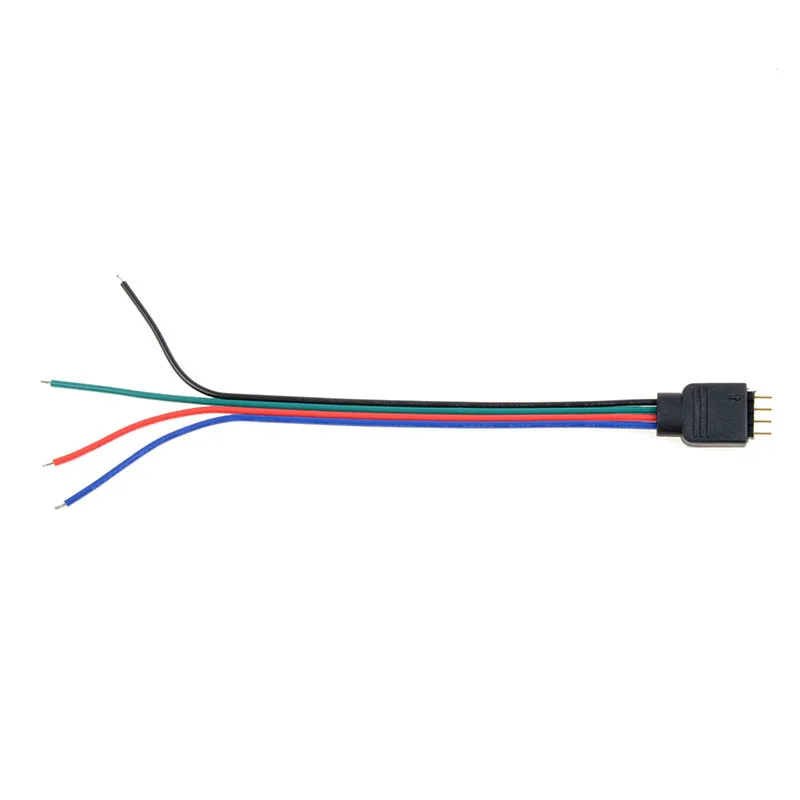 

10pcs/lot 4pin RGB LED Strip Light Male female connector cable led strips 4 pin 15cm Tinning copper cable Line