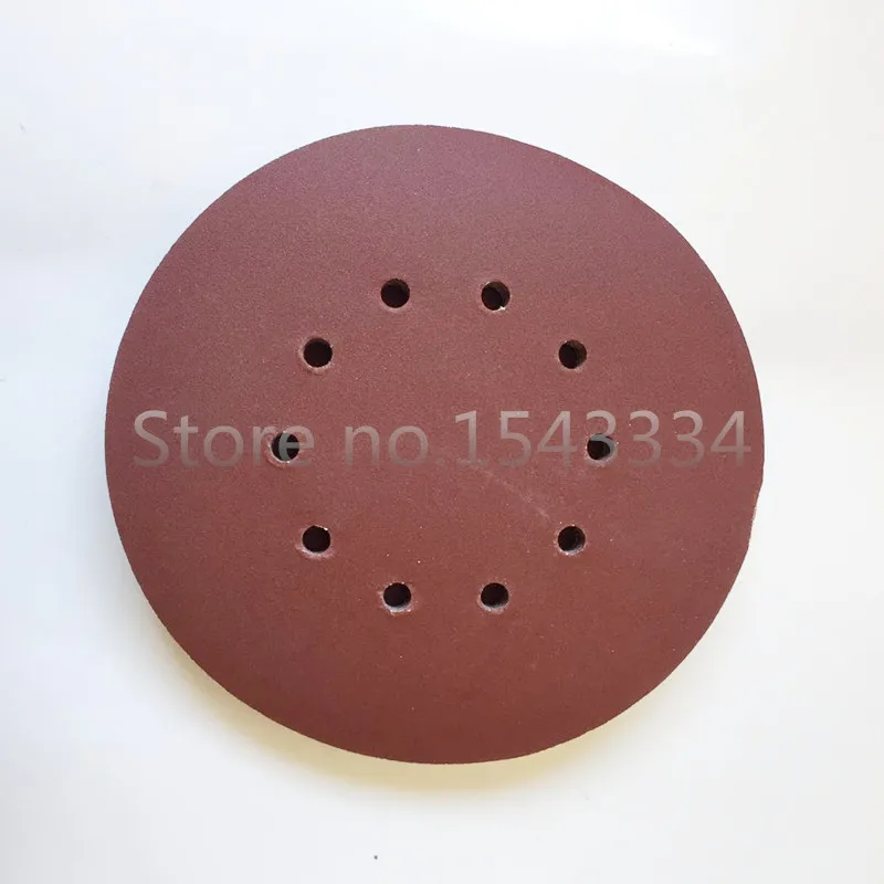 

Free shipping 10 pcs 9" 225MM 10 holes Sanding Paper Discs Sheet Hook & Loop Sand Paper Sandpaper