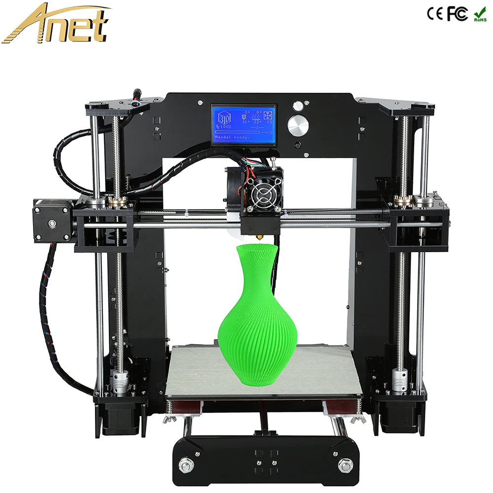 Discount Free 10m filaments Anet A6 Full Acrylic Frame 3d printer diy machine Industrial Extruder Reprap