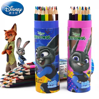 

36pcs Justice Rabbit Judy Barrel rainbow pencil Disney Colored Pencils For Children Painting Drawing School Stationary