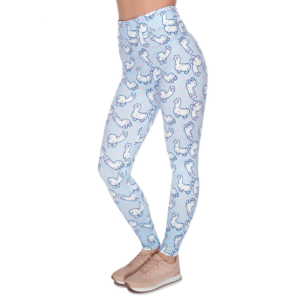

Women High Waist Legging Alpaca Love Printing Fitness Leggings Fashion Slim Woman Pants