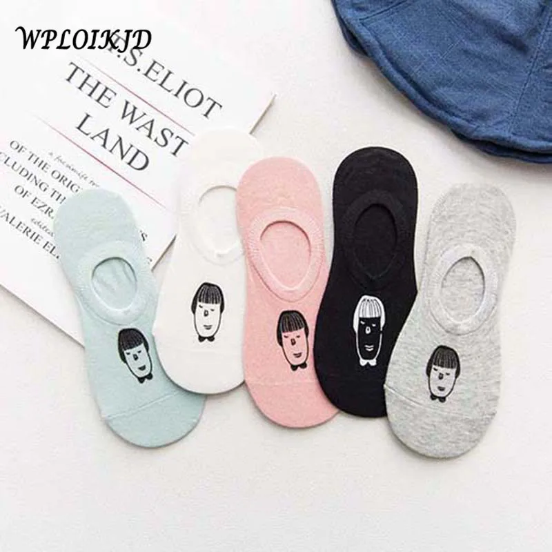 

Summer Women Socks Candy Color Casual Creative Cute Cartoon Character Invisible Sock Colorful Shining Antiskid Meias