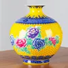 Jingdezhen Classical Pomegranate Vase Peony Porcelain Modern Vintage Flower Vase Ceramic Flower Christmas Decoration 2