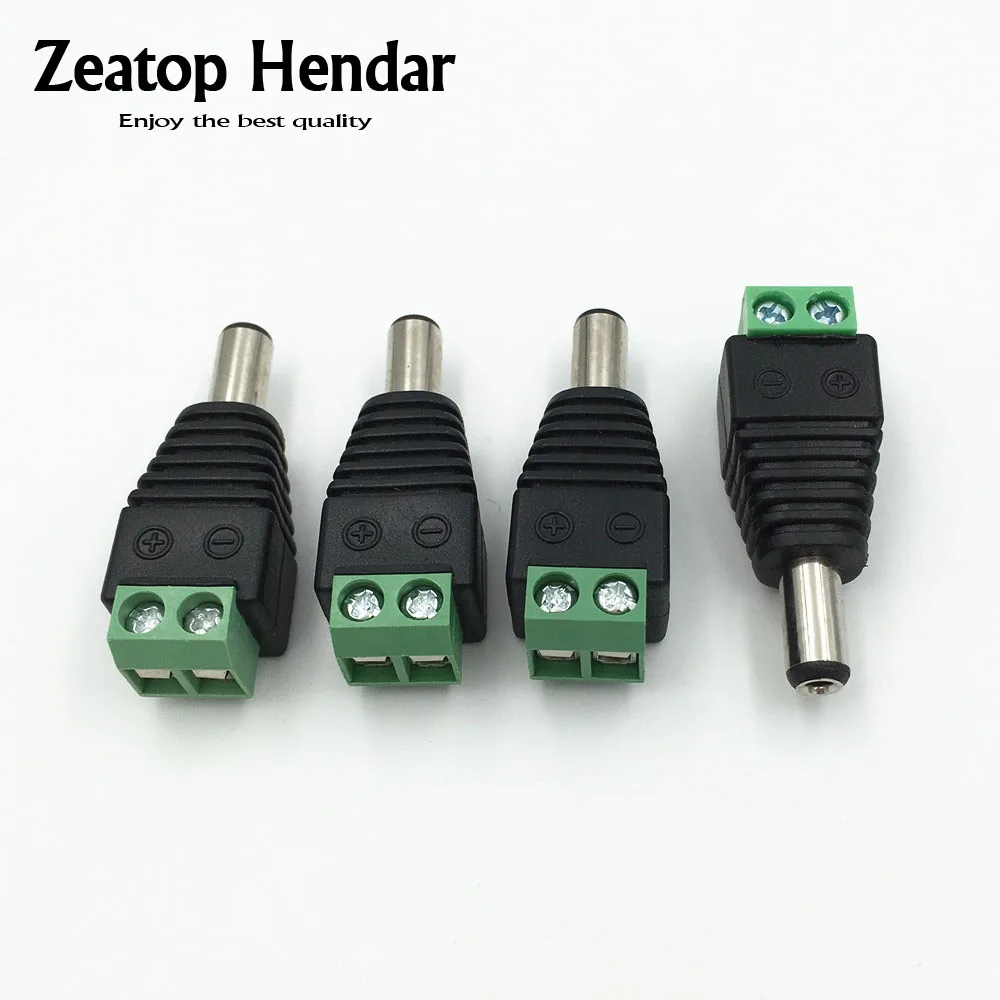 100Pcs 5.5mm x 2.1mm CCTV Male DC Jack DC Connector Power Plug for
