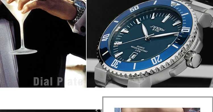 SINOBI Мужские наручные часы Топ люксовый бренд 3 бар водонепроницаемый стальной ремешок для часов мужские формальные спортивные Женева Кварцевые часы 007 Saat