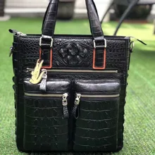 Модная мужская натуральная/Настоящая крокодиловая кожа Портфель Сумка для ноутбука, крокодиловая кожа сумка для деловых людей модная деловая сумка