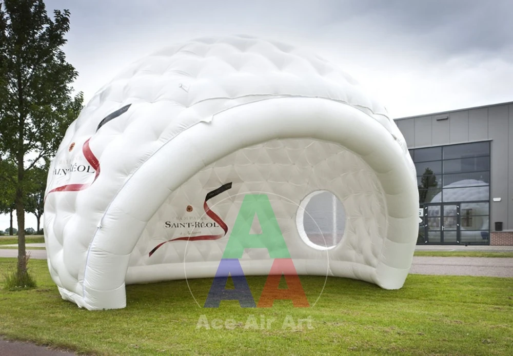 

giant white Golf shape inflatable Igloo dome tent,bar canopies for Trade show event with clear window and free logo