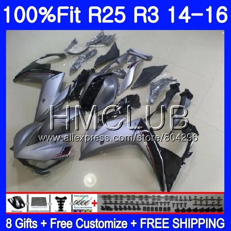 

Injection For YAMAHA YZF-R3 YZFR25 14 15 16 17 106HM.11 YZF R25 R3 R 25 YZF-R25 YZFR3 2014 2015 2016 2017 Matte grey Fairings
