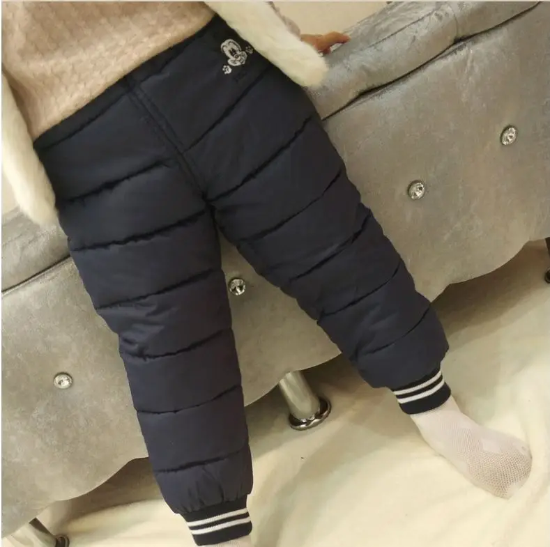 

Children Down Trousers Boys Girls Pants Winter Infants Plush Velvet Warming Pants Kids Outerwear Fashion Windproof Cotton Pants