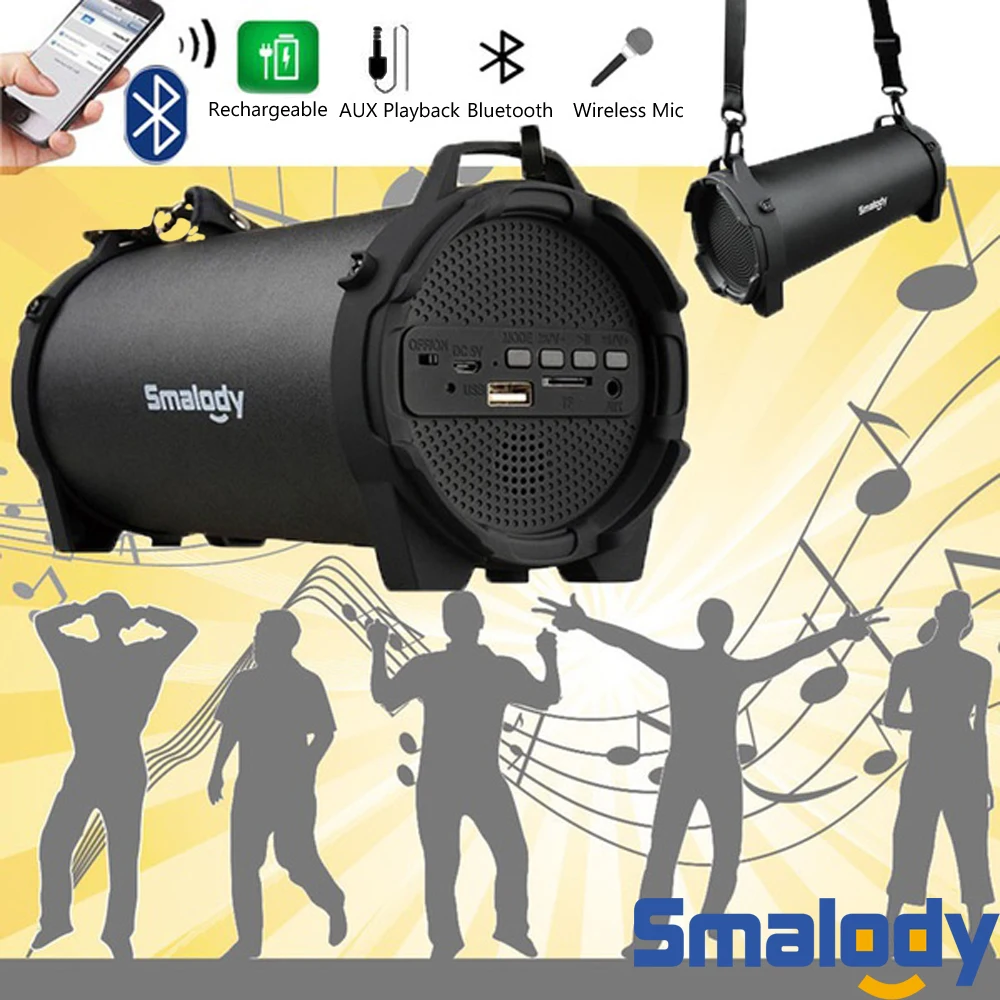 

Portable Column 10W Wirelss Bluetooth Speakers for Computer Soundbar Subwoofer Music Player Center with FM Radio AUX TF Card Mic