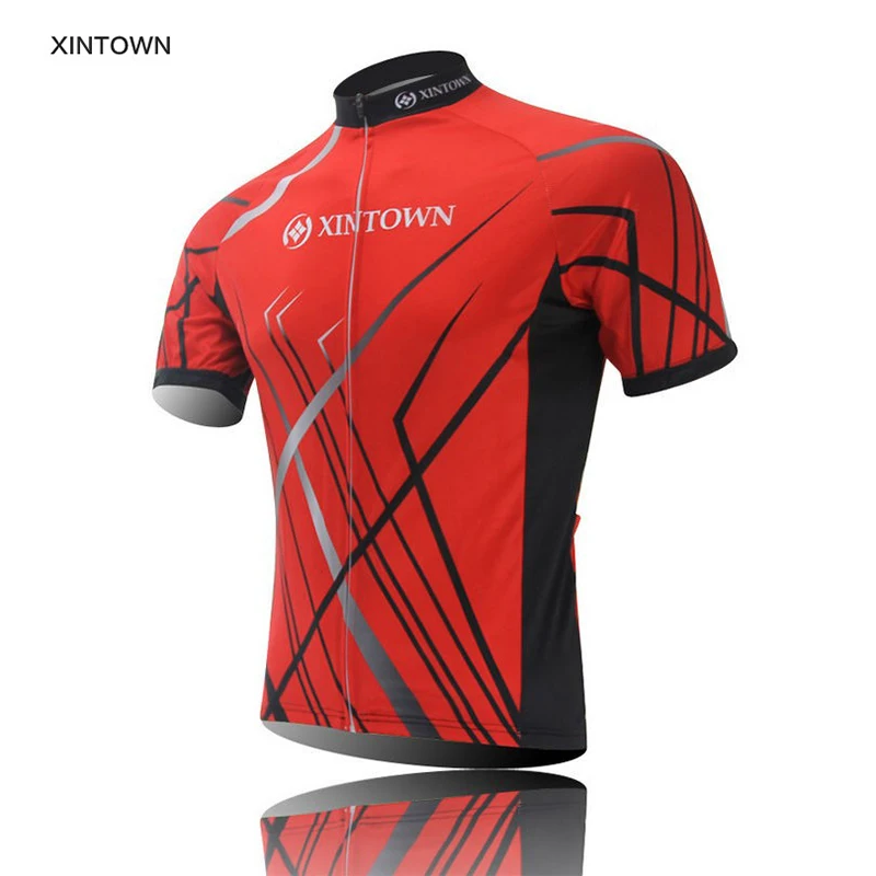 XINTOWN команды задействуя трикотаж Топ красный короткий рукав Велосипедная форма