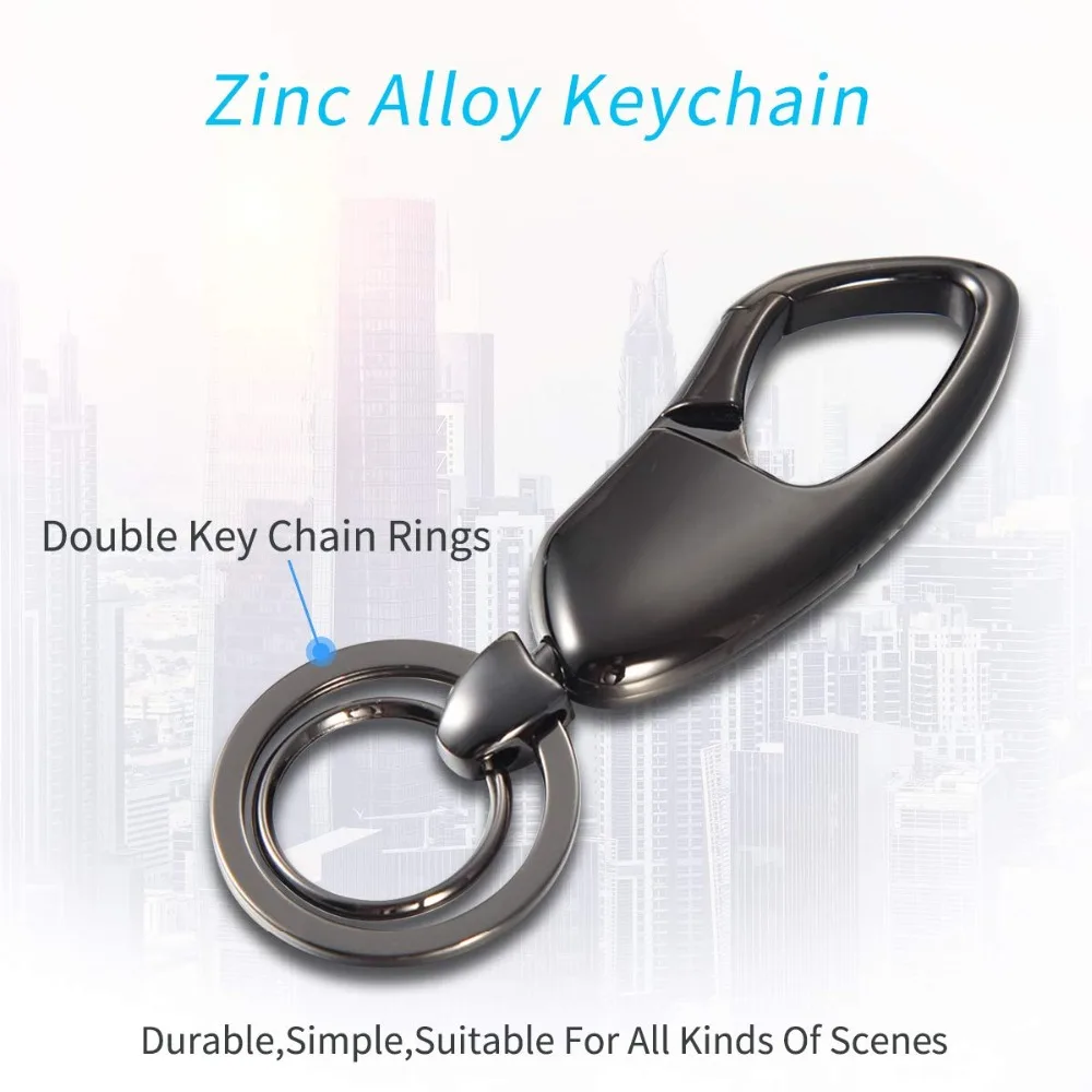 

2019 Zinc Alloy keychain with double key rings Simple Key Chain Plating Process Business keychain for car home office keys