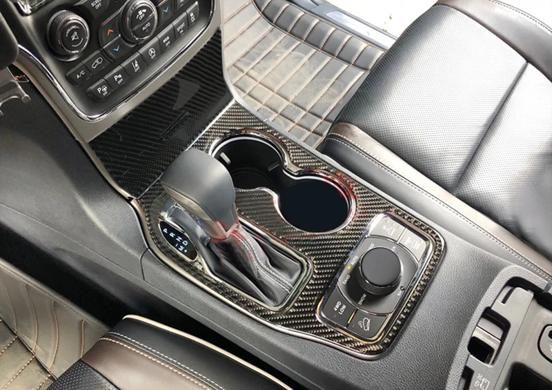 

ABS Carbon Fiber Car Gear Shift Knob Water Cup Storage Box Frame Panel Cover Trim For Jeep Grand Cherokee 2010-2016 2017 2018