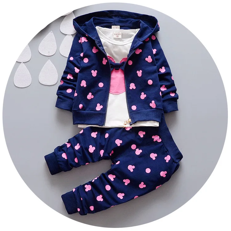 Весенне-осенний повседневный костюм из 2 предметов для маленьких девочек костюм с героями мультфильмов одежда для маленьких детей повседневная одежда спортивная одежда
