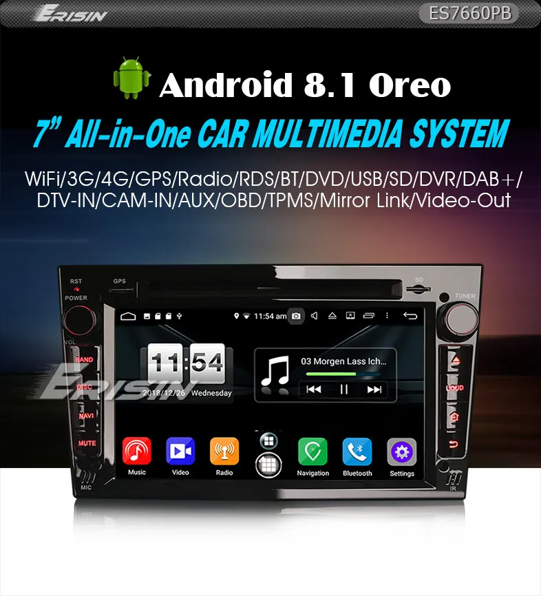 Cheap Erisin ES7660PB 7" Android 8.1 Car Stereo DAB+ GPS Wifi OBD for Opel Vauxhall Vivaro Astra Corsa Zafira 0