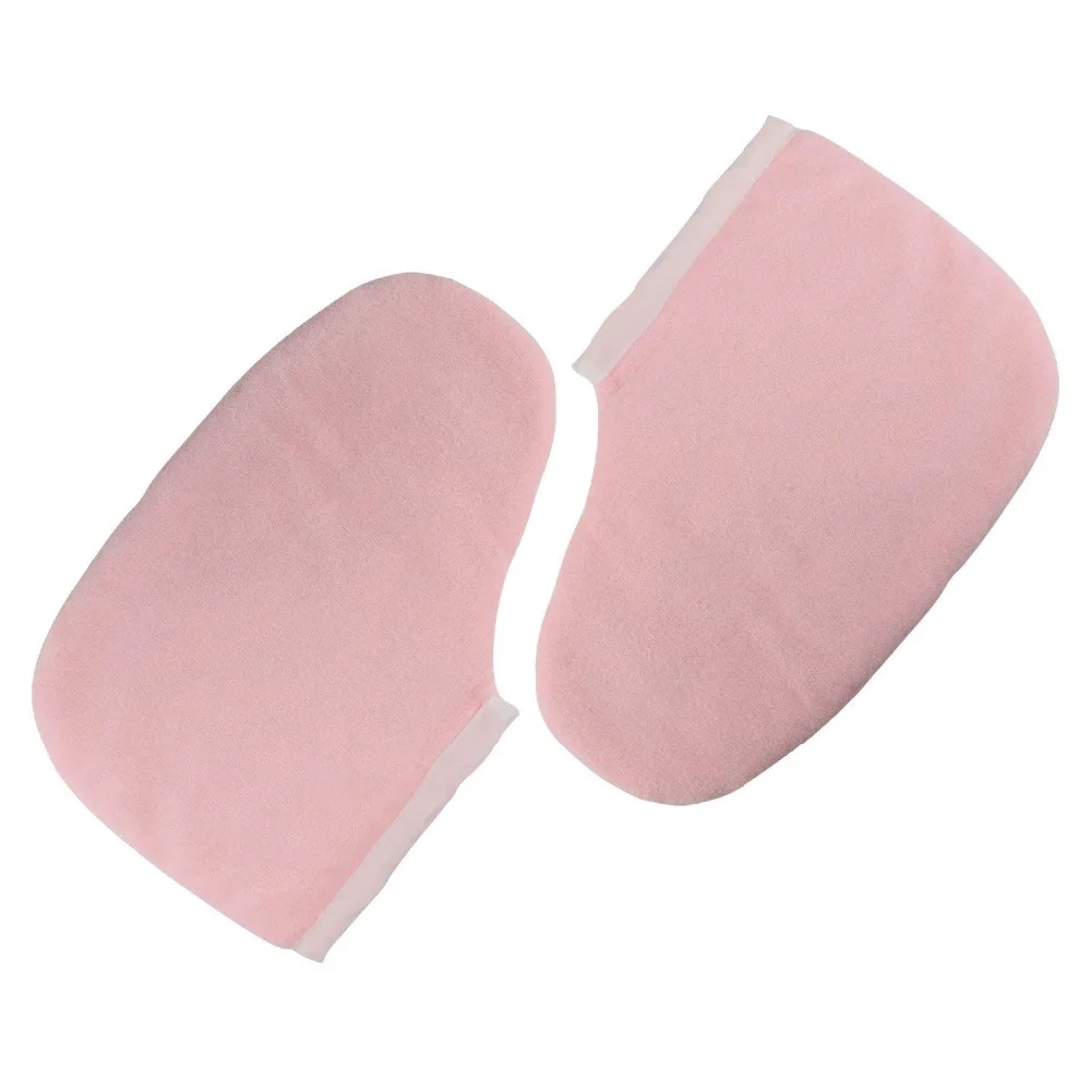 Pink Paraffin Wax Gloves Booties Wax Care Insulated Cotton Mittens For Heat Therapy Spa Treatment Tanning Mitt Hands Feet Care