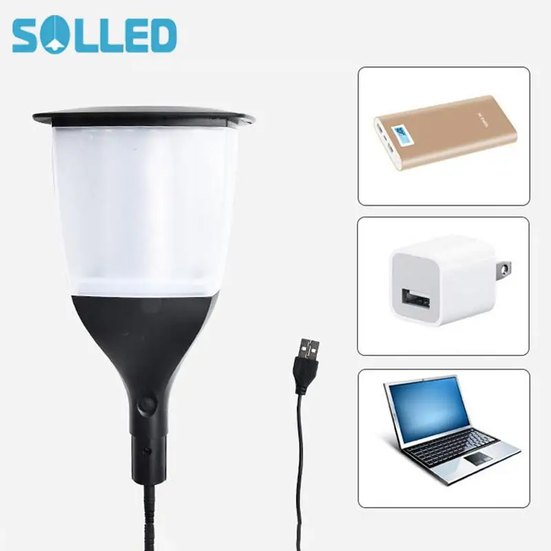 

SOLLED Outdoor LED Lawn Lamp Flame Light Solar-powered + USB Charging Light Sensor Garden Party Decoration