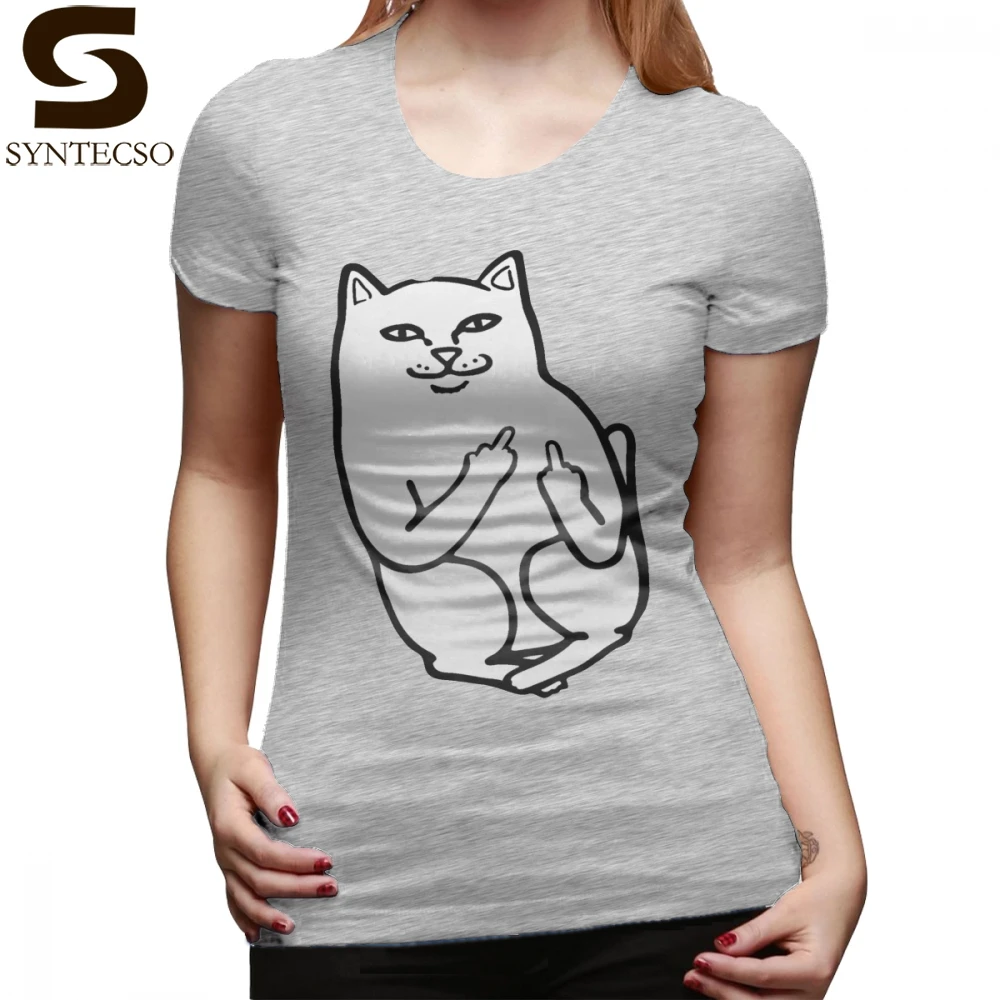 

Middle Finger Cat T-Shirt Middle Finger Cat T Shirt Graphic Black Women tshirt New Fashion Short-Sleeve Cotton Ladies Tee Shirt