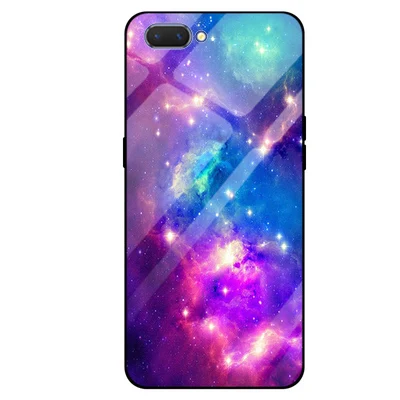 Для OPPO A3s чехол 6," OPPOA3s звездное небо закаленное стекло+ края из ТПУ тонкий жесткий чехол для OPPO A3s A3 s бампер A 3 S чехлы - Цвет: A12