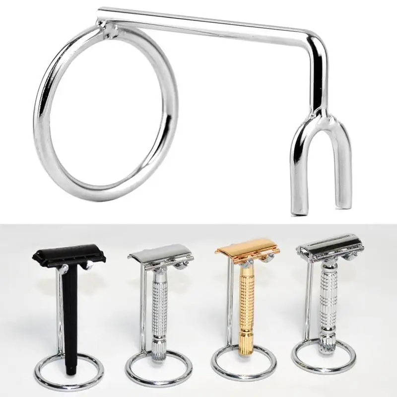 

1 PCS Stainless Steel Men's Shaving Razor Holder Shaving Storage Stand Rack Hanging Razor Bathroom Shaving Shaver Holder Tool