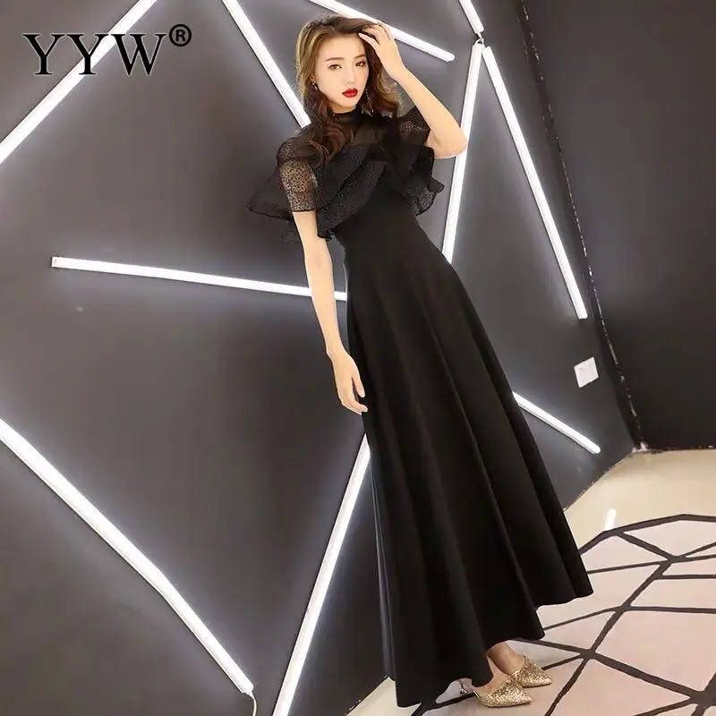 Robes De Soiree элегантное женское вечернее платье 2020 с однотонным гофрированным