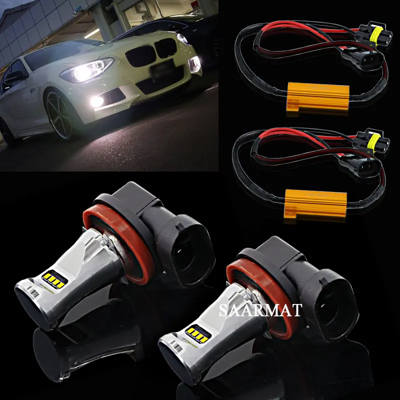 

Pair H8 H9 H11 6000K White 800LM DRL Daytime Running Lamp LED Fog Light+Canbus Decoder FOR BMW E71 X6 E70 X5 E83 F25 X3