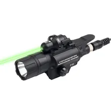 Тактический Пистолет 500 люмен лампа Зеленая лазерная указка прицел светодиодный фонарь страйкбол факел оптика для пикатинная рельсовая Охота оружие