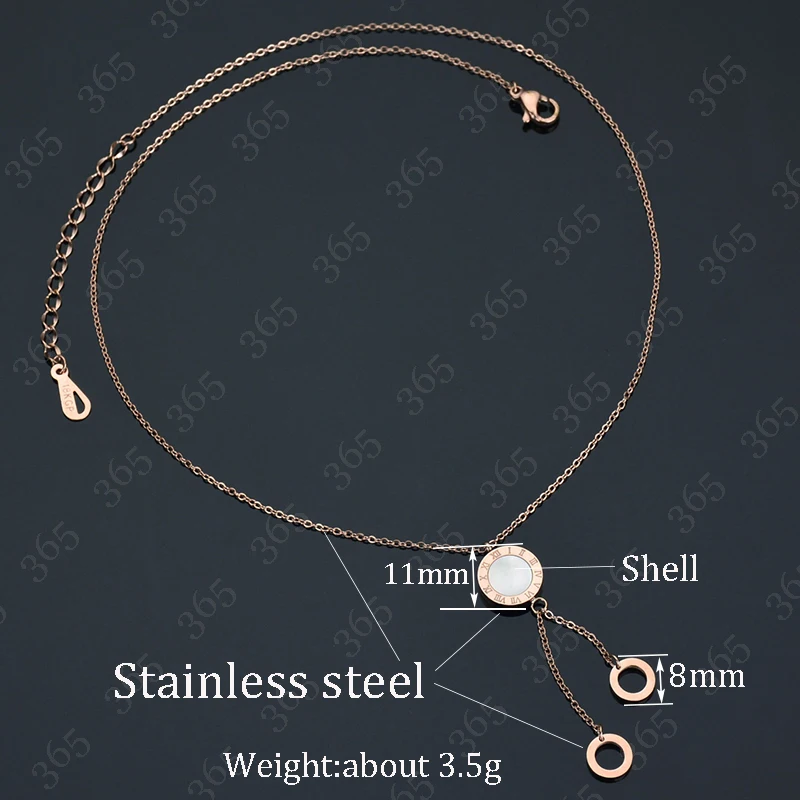 Новое модное ожерелье из нержавеющей стали с цифрами двойное круглое розового